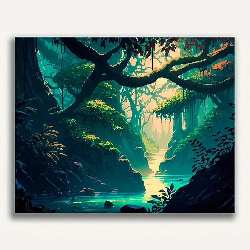 Jungle Waterfall | Paint By Numbers Kit