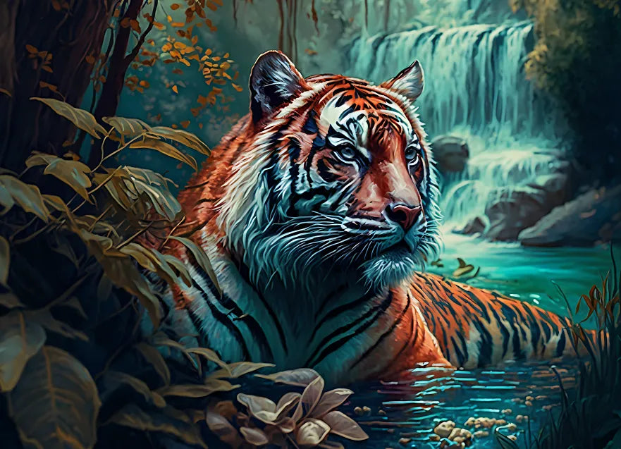 Tiger Waterfall | Paint By Numbers Kit