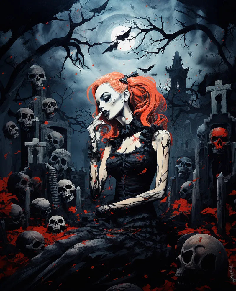 Gothic Vampire Cemetery | Paint By Numbers Kit