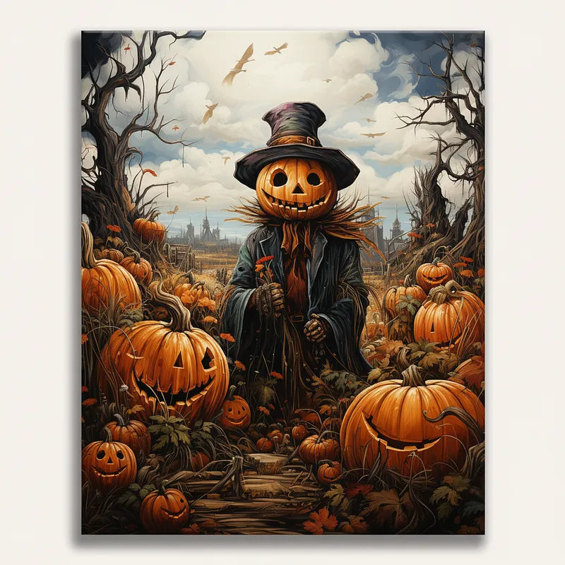 Halloween Pumpkin Scarecrow | Paint By Numbers Kit