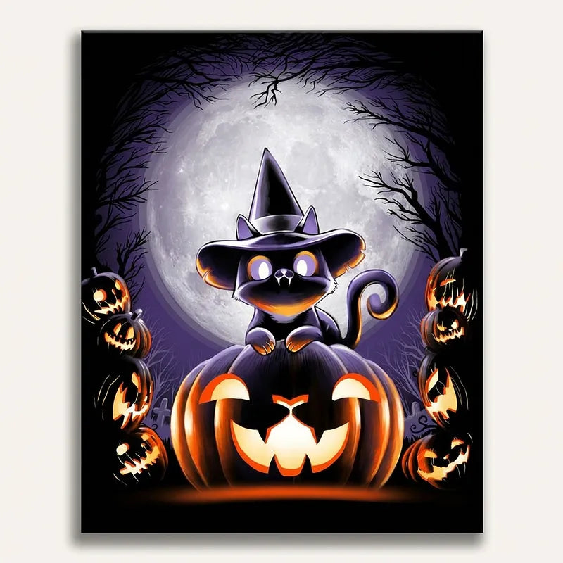 Halloween Cat Witch | Paint By Numbers Kit