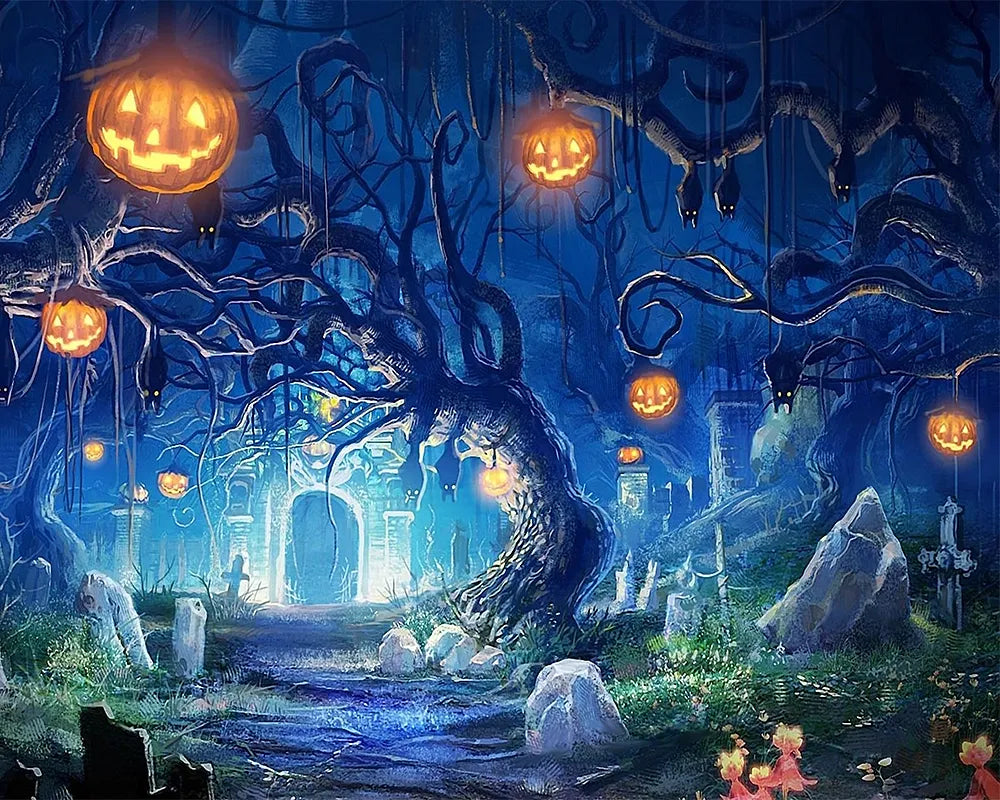 Halloween Forest Scene | Paint By Numbers Kit