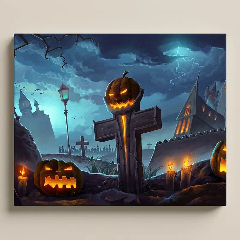 Halloween Graveyard Scene | Paint By Numbers Kit