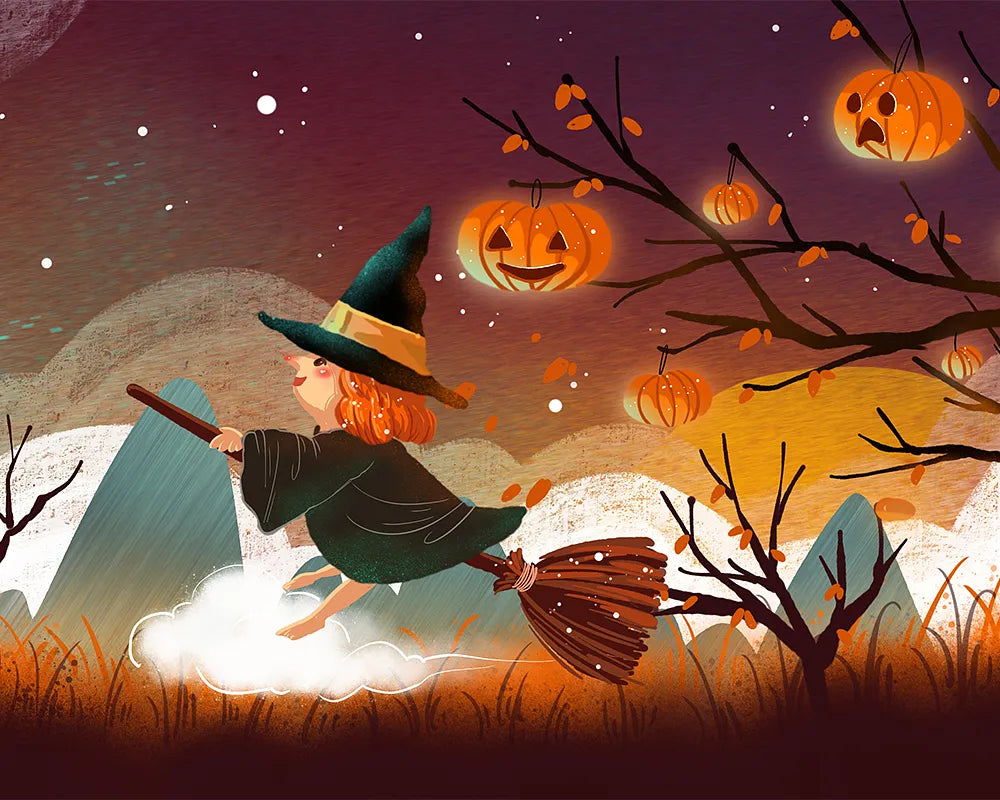 Halloween Witch Flying | Paint By Numbers Kit