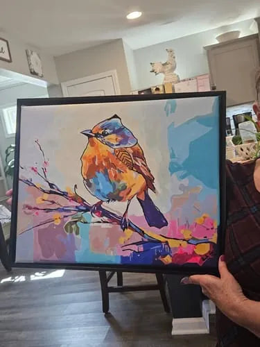 Customer photo review of Colorful Bird Painting