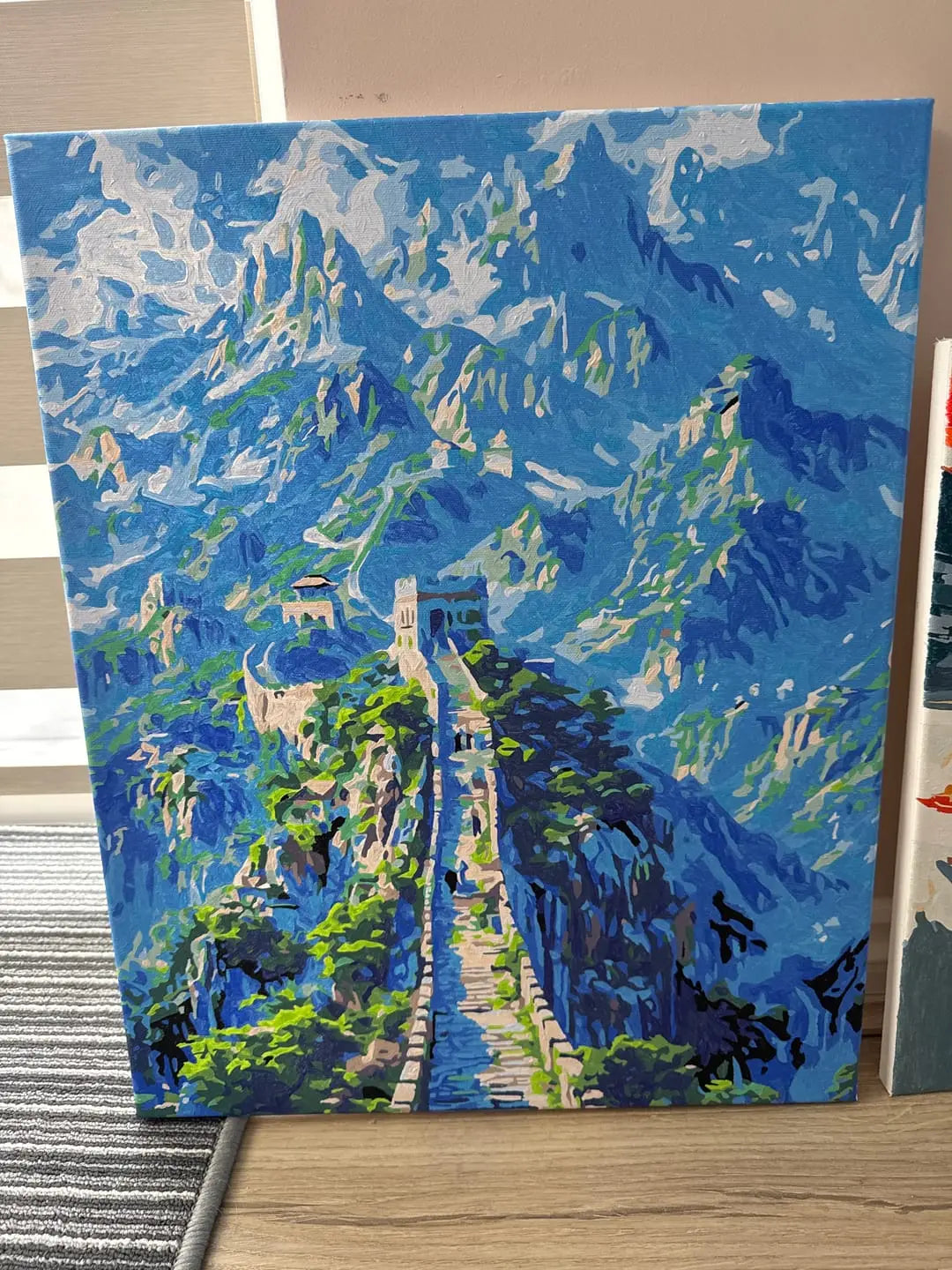 Customer's finished paint by numbers Great Wall landscape